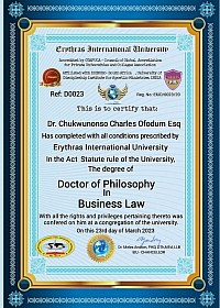 Higher Diploma for Chancellor of ALSA university